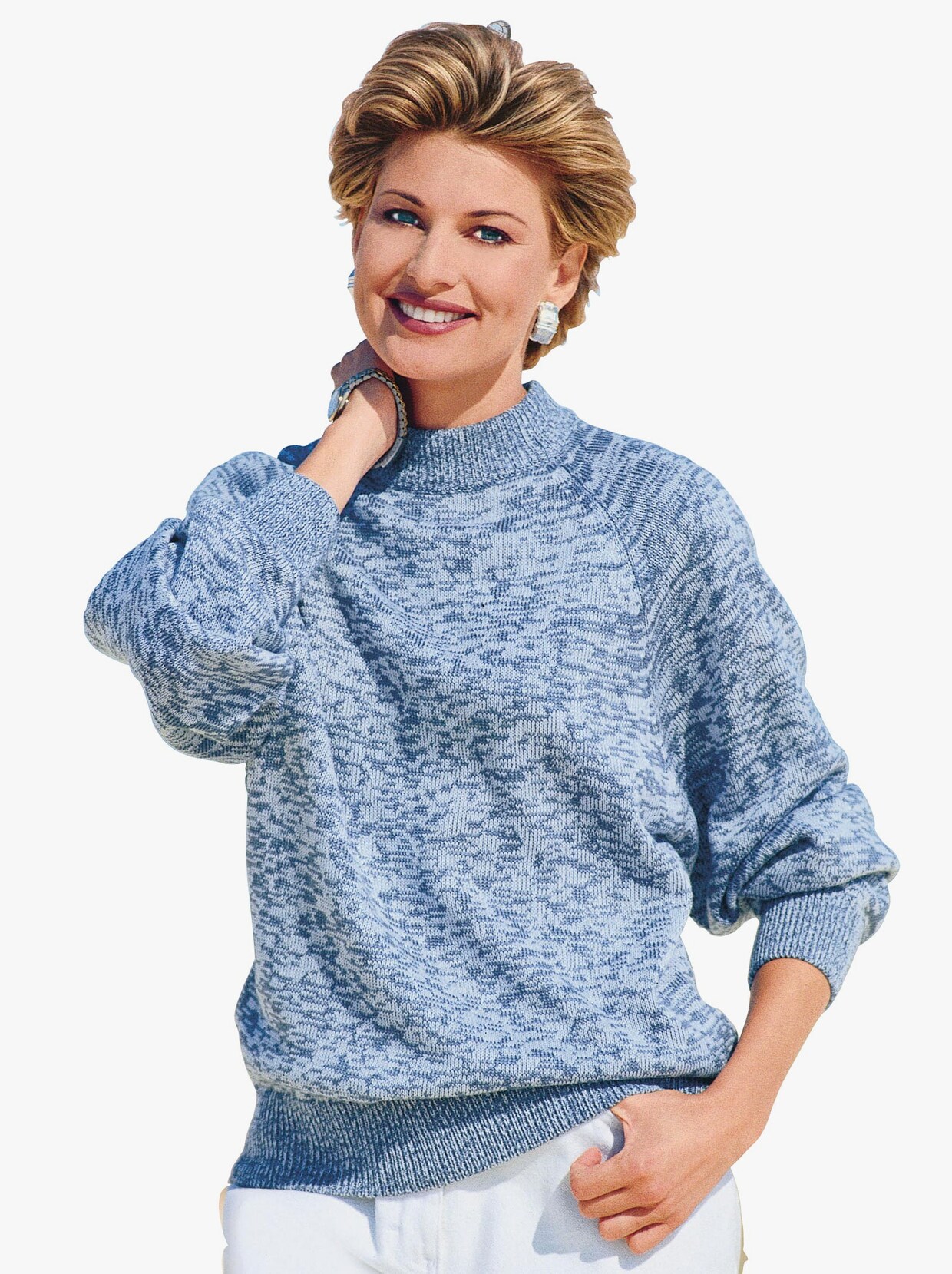 Pletený svetr - modrá