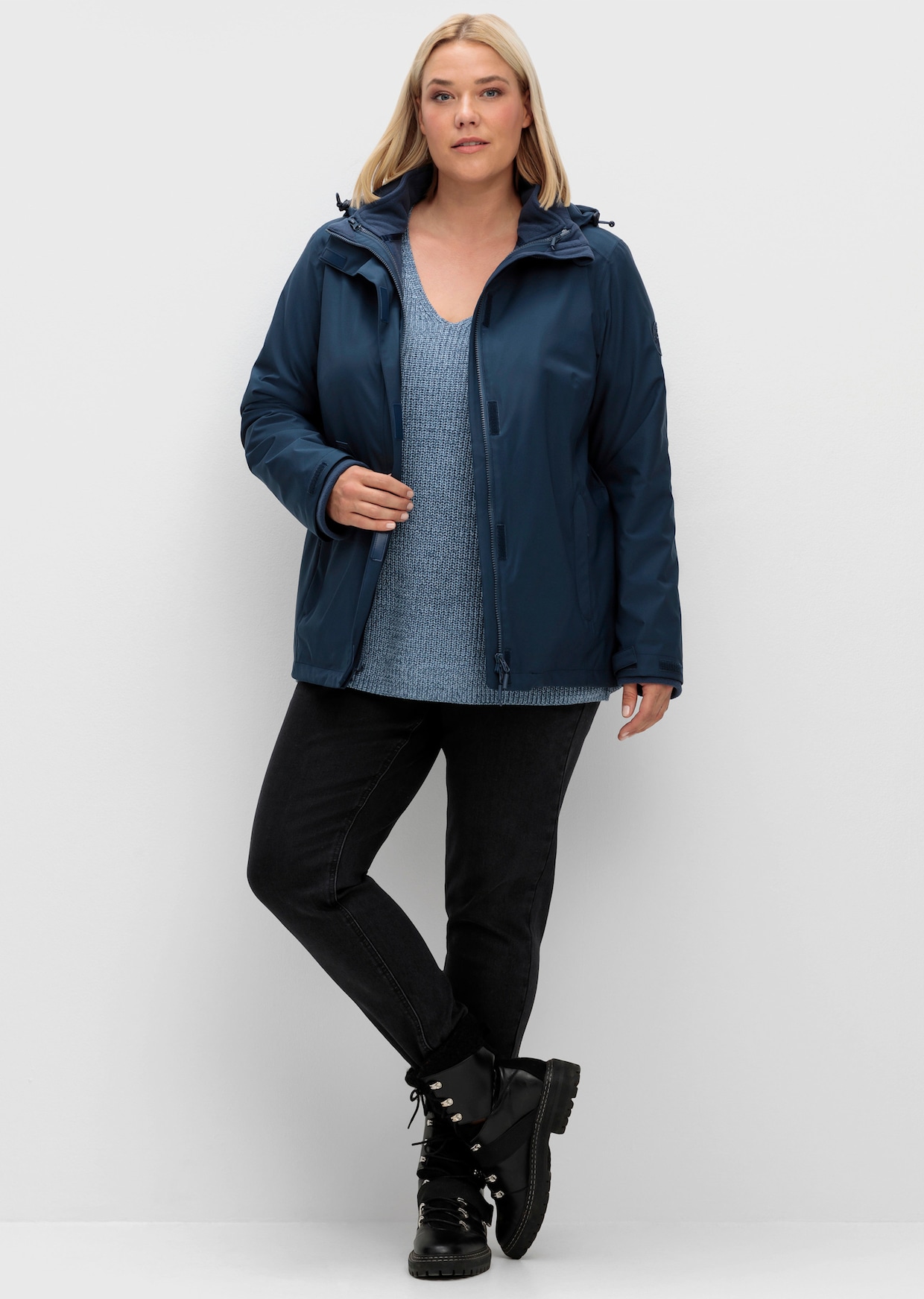 sheego Outdoorjacke - dunkelblau