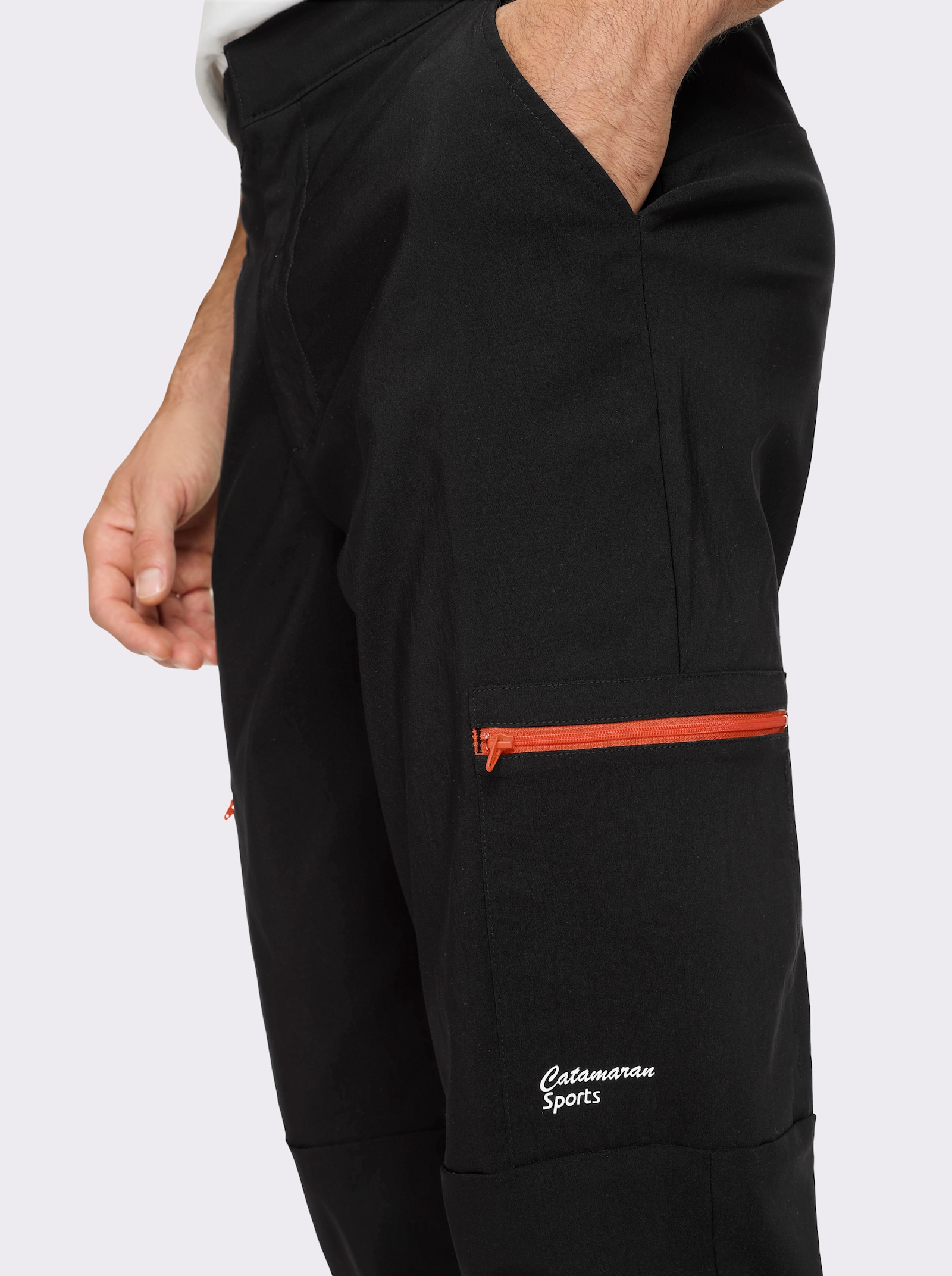 Catamaran Sports Trekkinghose mit Reissverschluss-Cargotaschen - schwarz