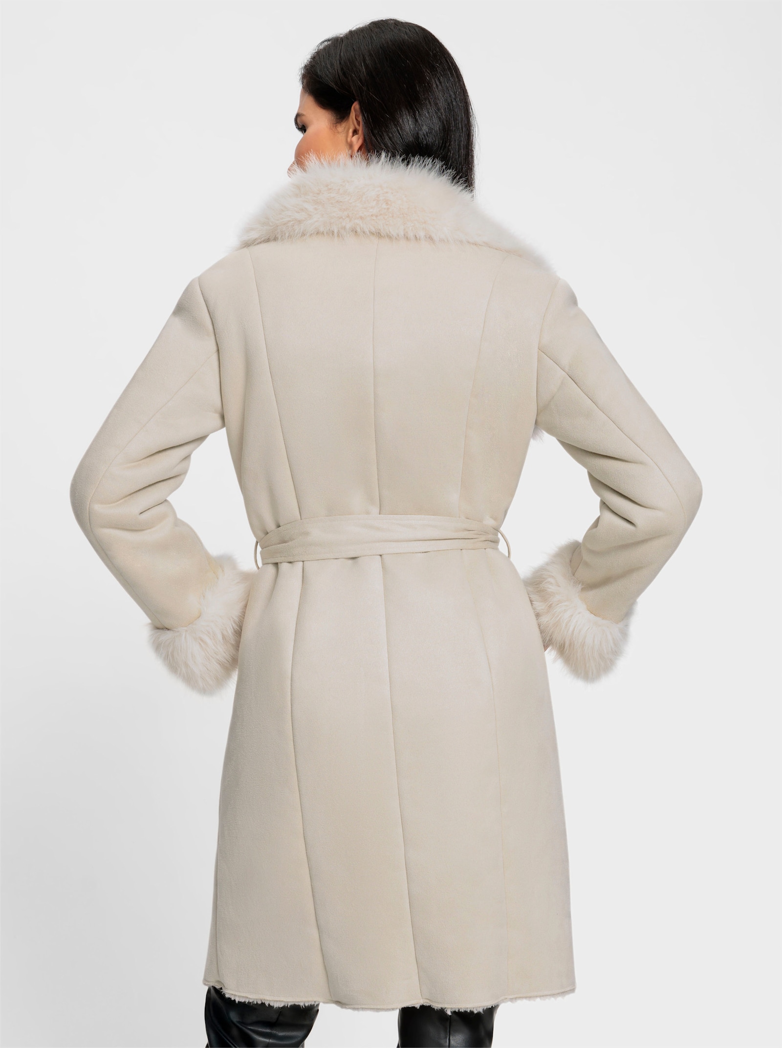 heine Manteau court en synthétique velours - sable