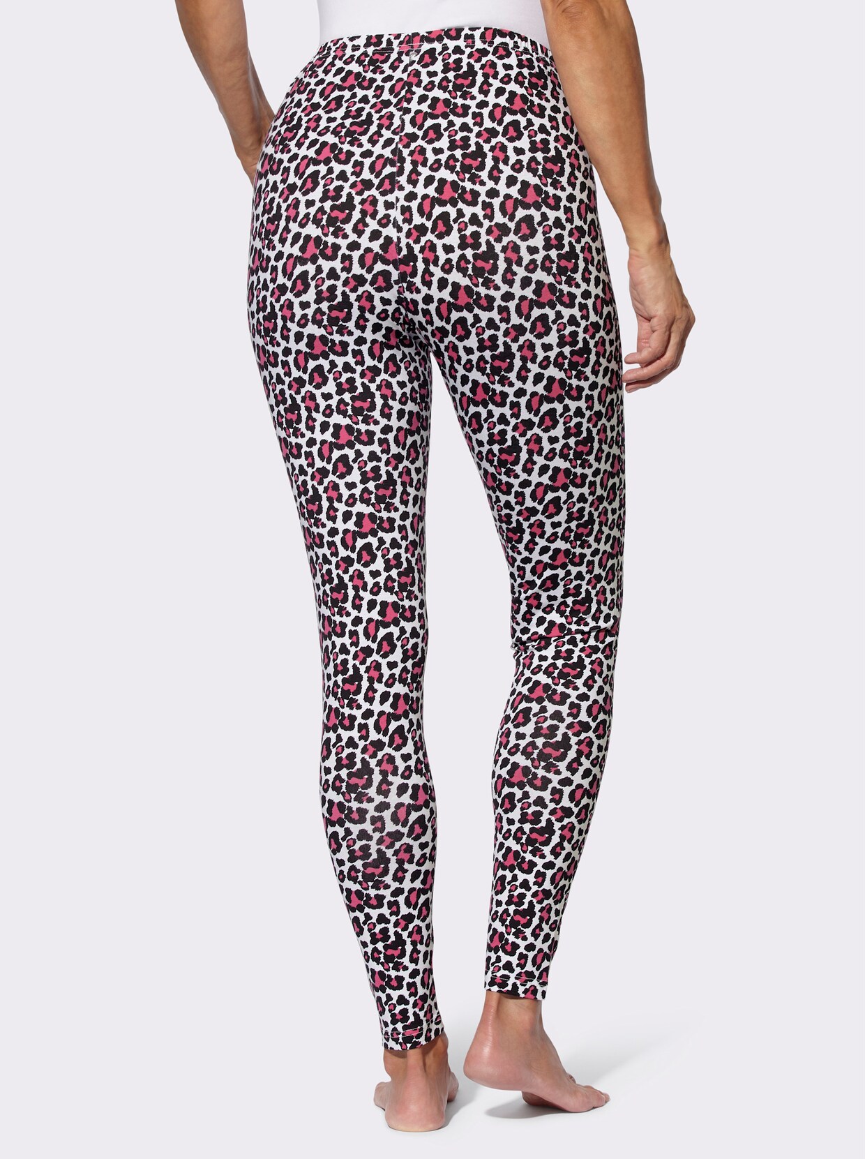 Leggings - svart-fuchsia, med tryck