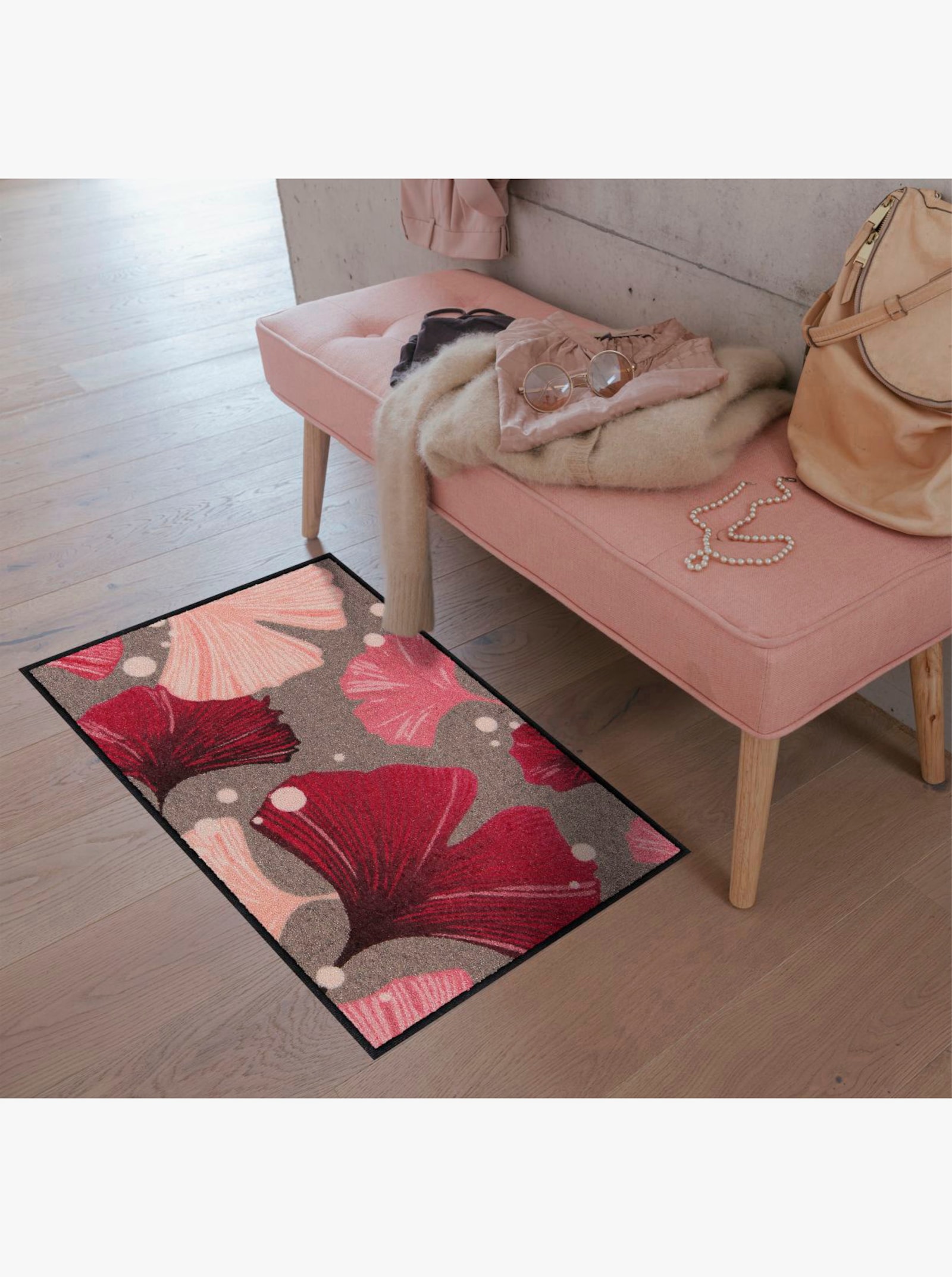 Salonloewe Fußmatte - taupe-beere-gemustert