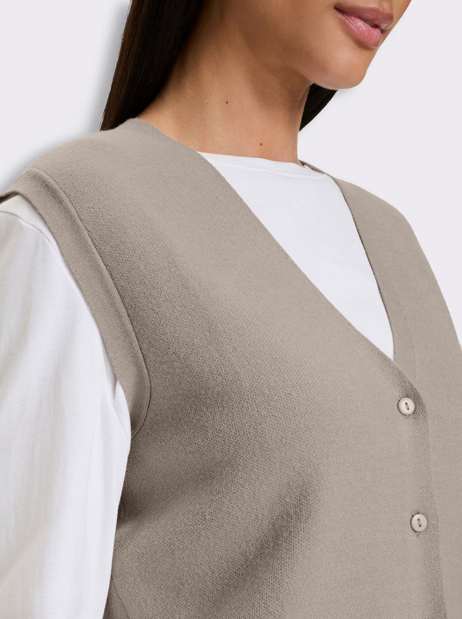 heine Strickweste mit imitierten Taschen - sesam