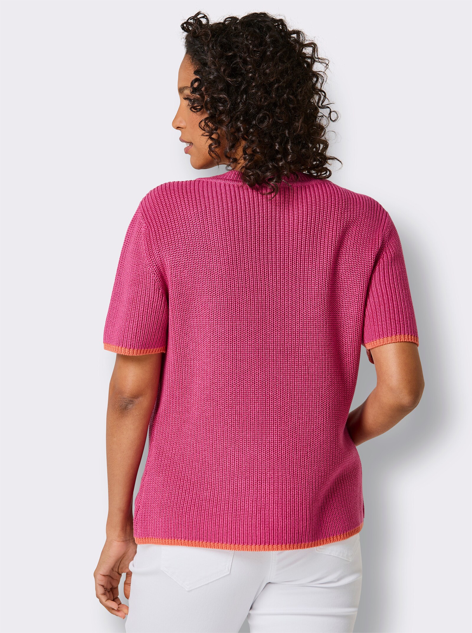 CREATION L PREMIUM Kurzarmpullover - fuchsia