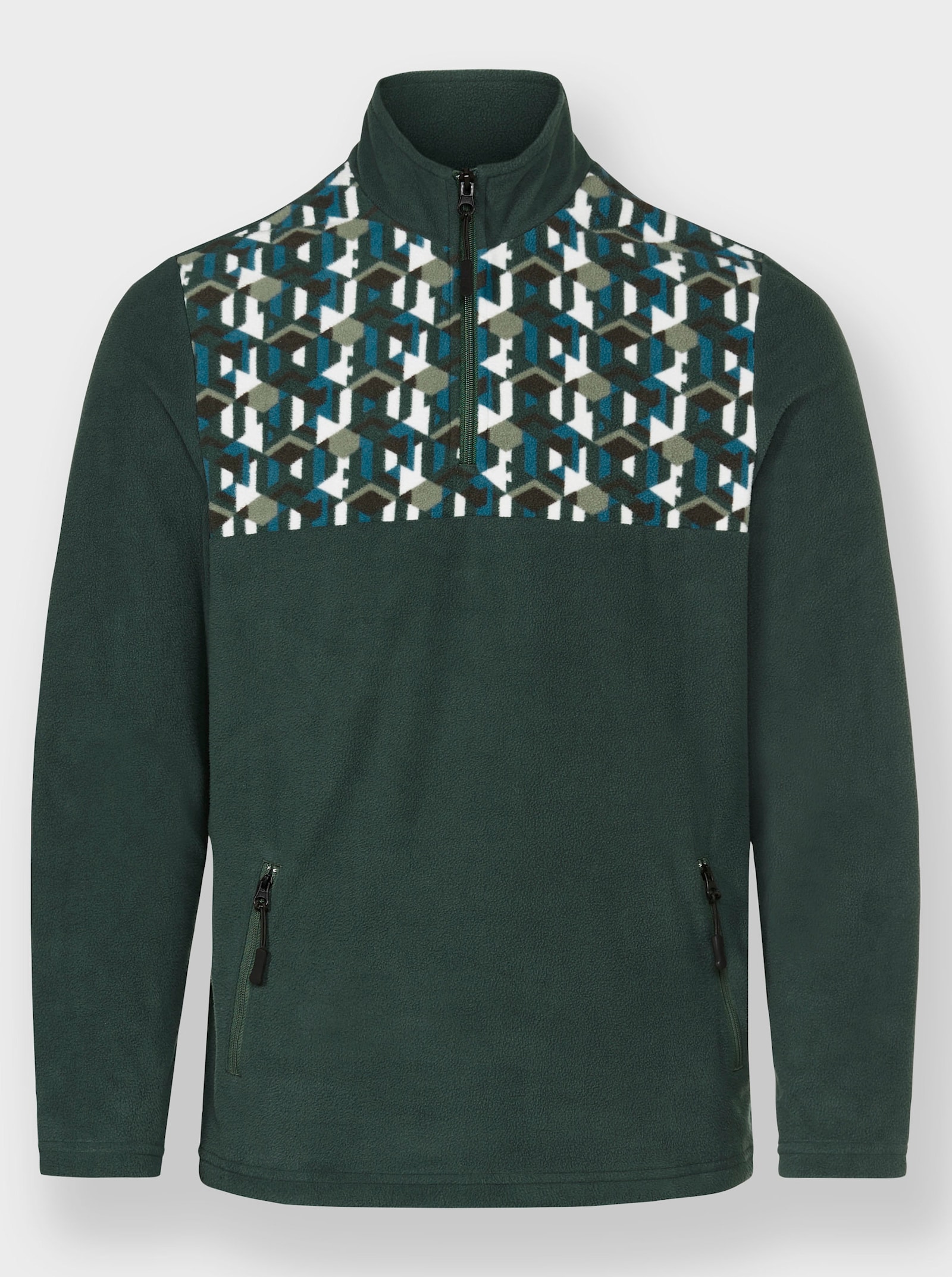 Catamaran Sports Fleeceshirt met ritszakken - mos