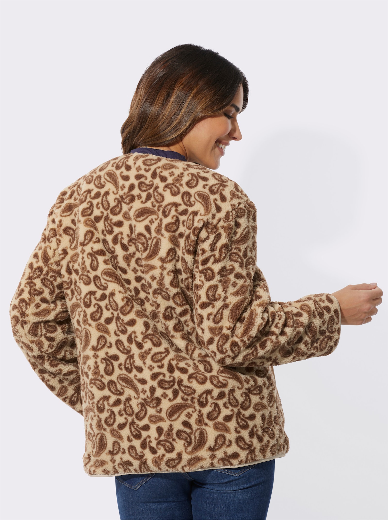 Wendejacke mit kuscheligem Teddy-Fleece - sand