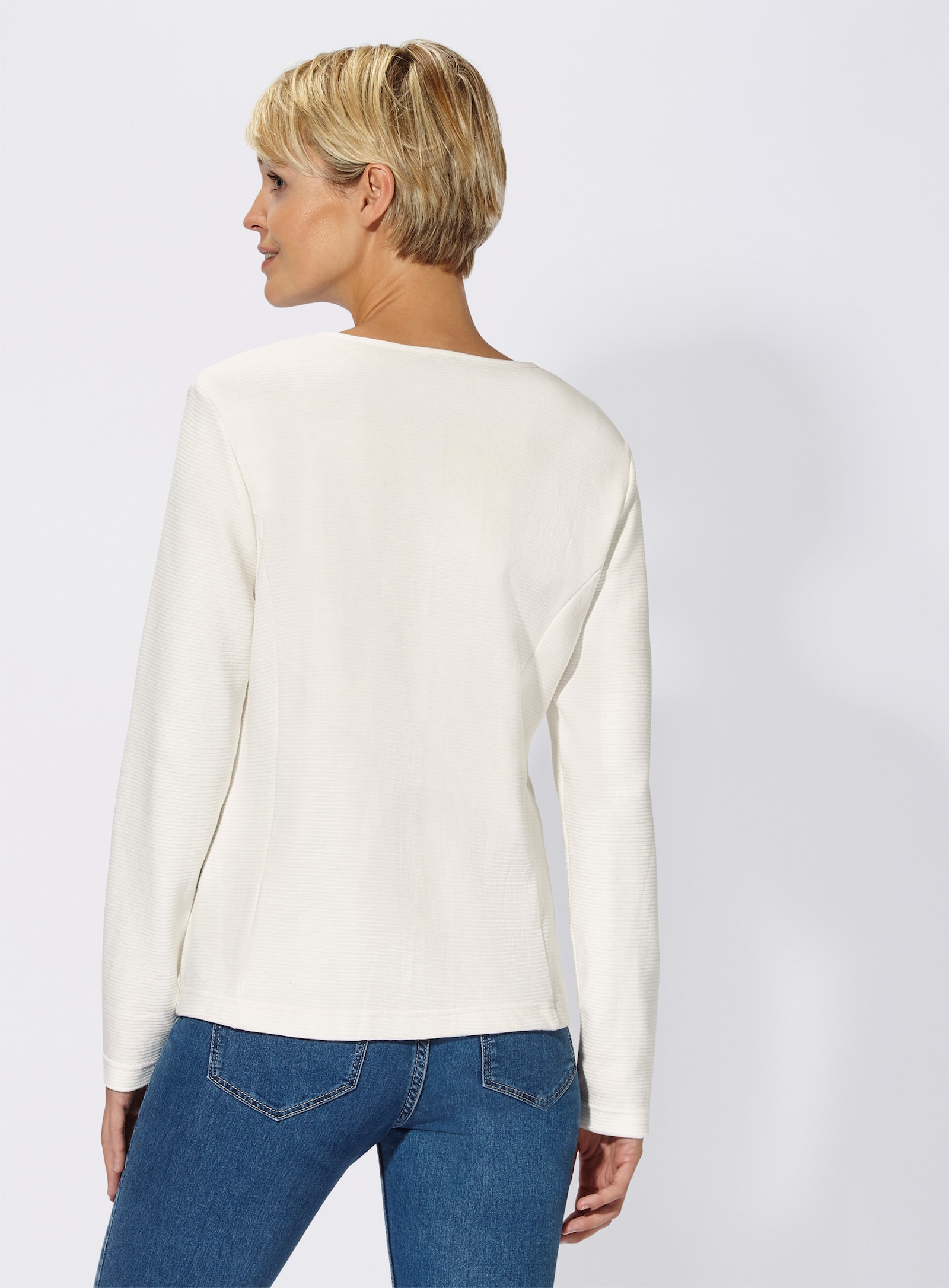 Shirtblazer in Ripp-Optik - weiss