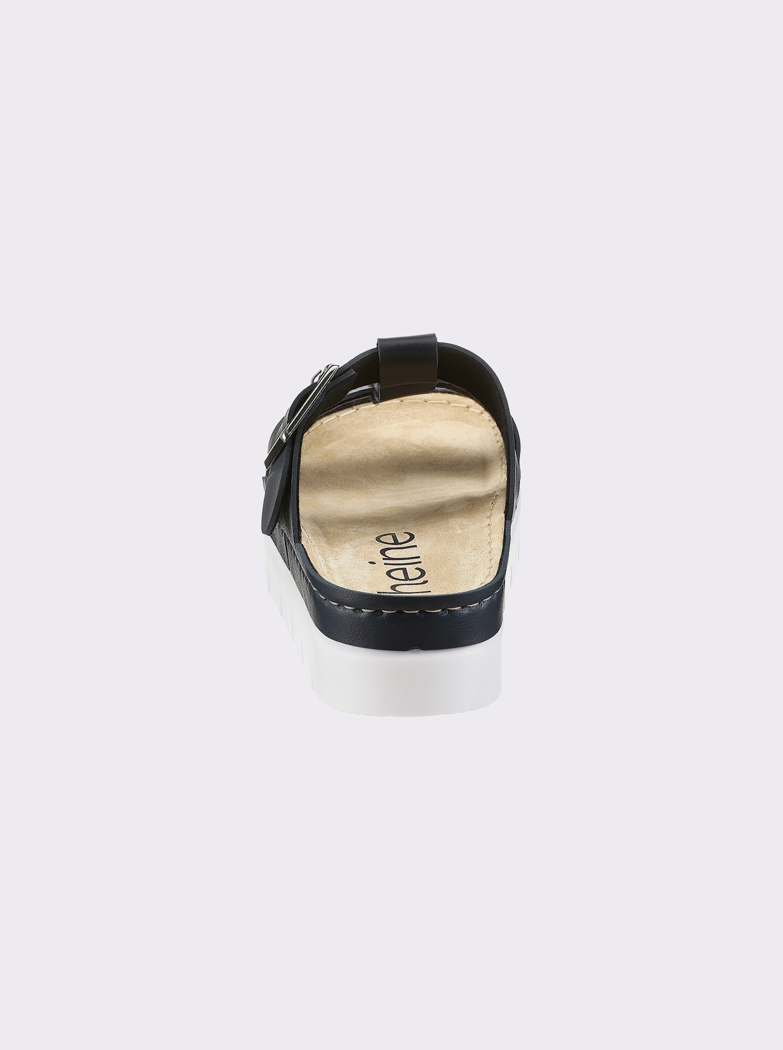 heine Pantolette mit Plateausohle - marine