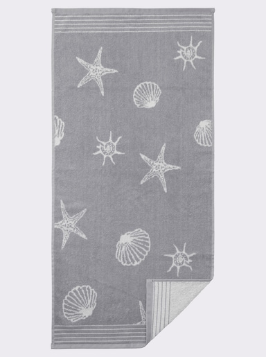 Dyckhoff Handtuch - steingrau-weiß-gemustert