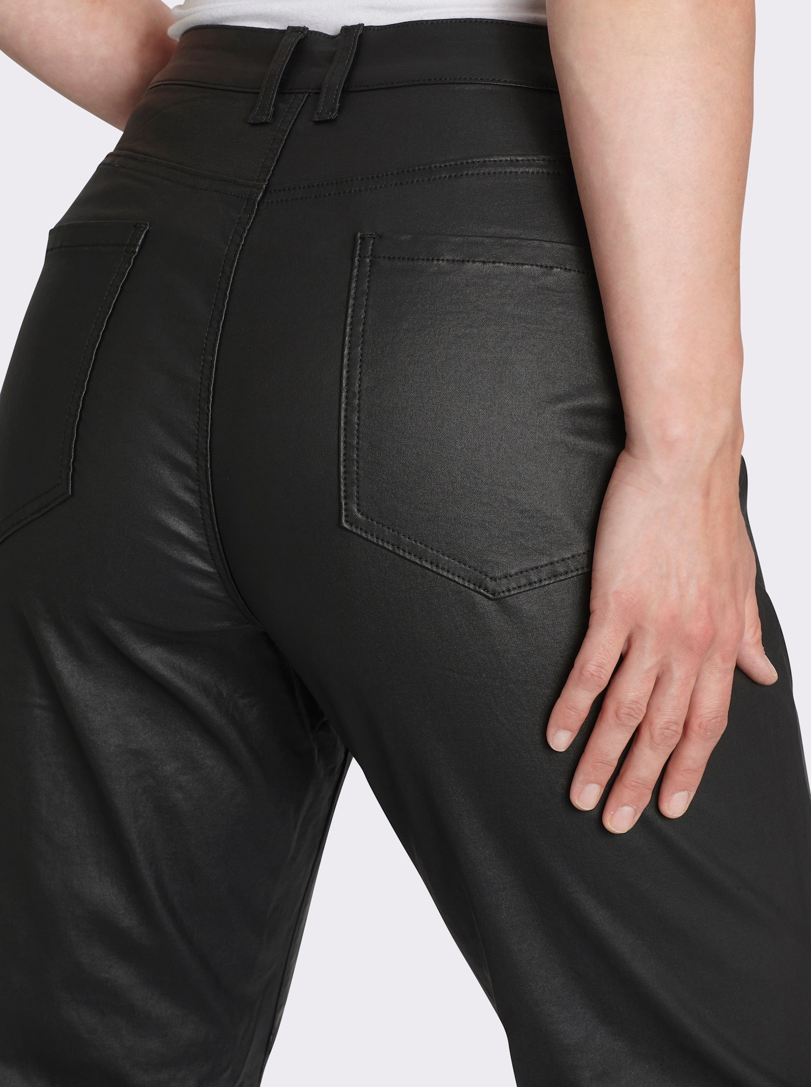 sheego by Joe Browns Bengalinhose in beschichteter Optik - schwarz
