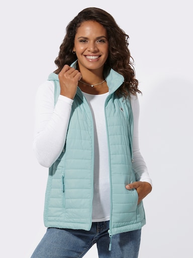 Steppweste mit abnehmbarer Kapuze - mint