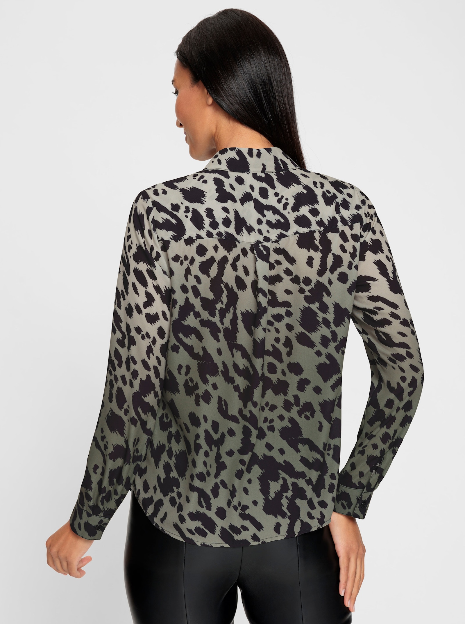 heine Druckbluse mit Animal-Print - oliv-schwarz-bedruckt
