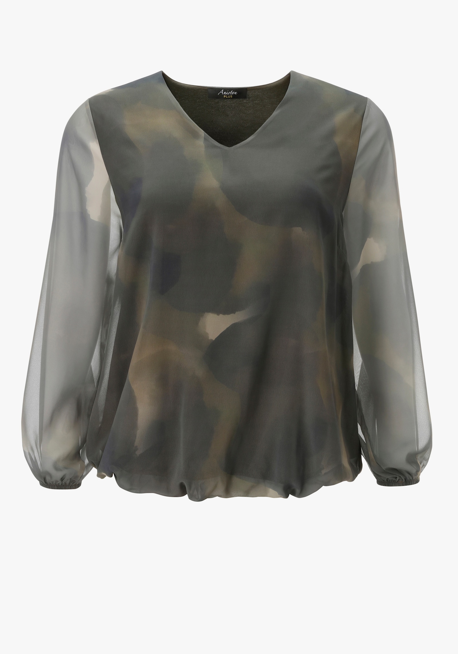 Aniston PLUS Schlupfbluse - grün-khaki