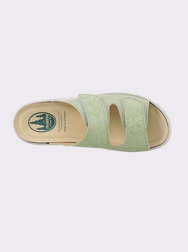 Franken Schuhe Pantolette mit Kork-Fußbett - mint