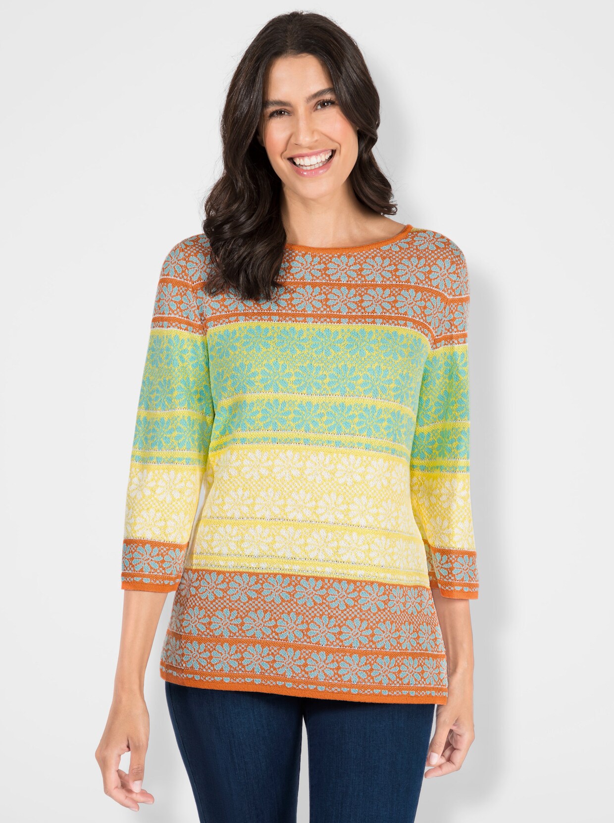 Jacquardpullover - bunt-gemustert