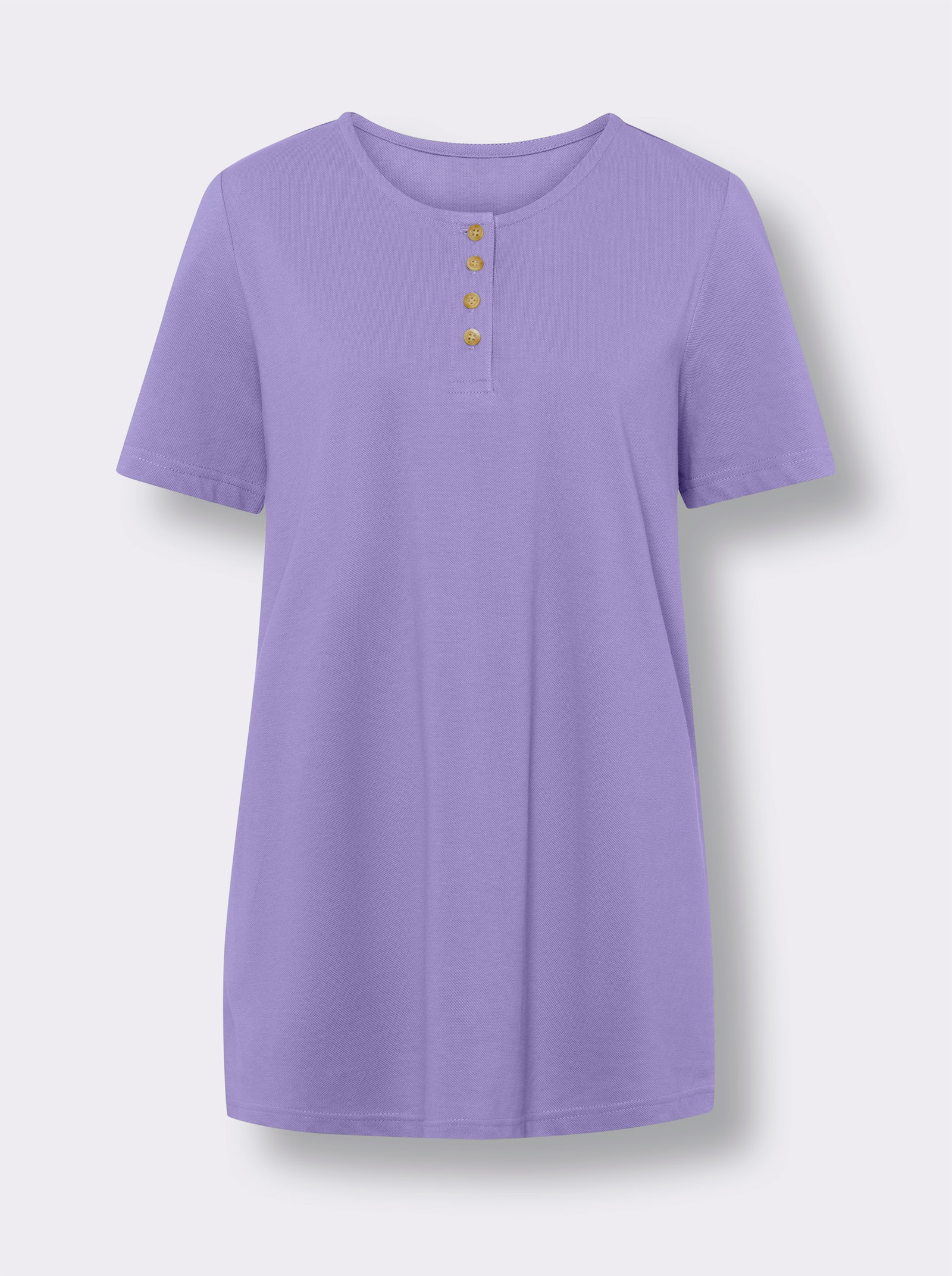 Lang shirt in lichte A-lijn - lavendel