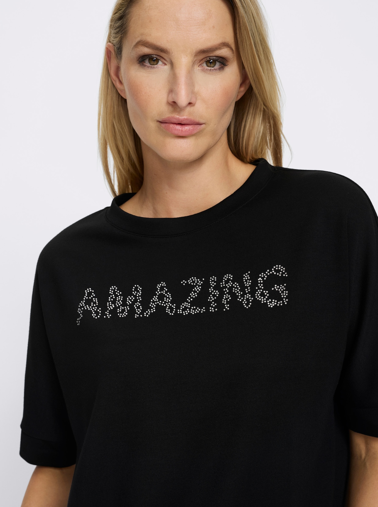 heine Sweatshirt mit Schriftzug - schwarz