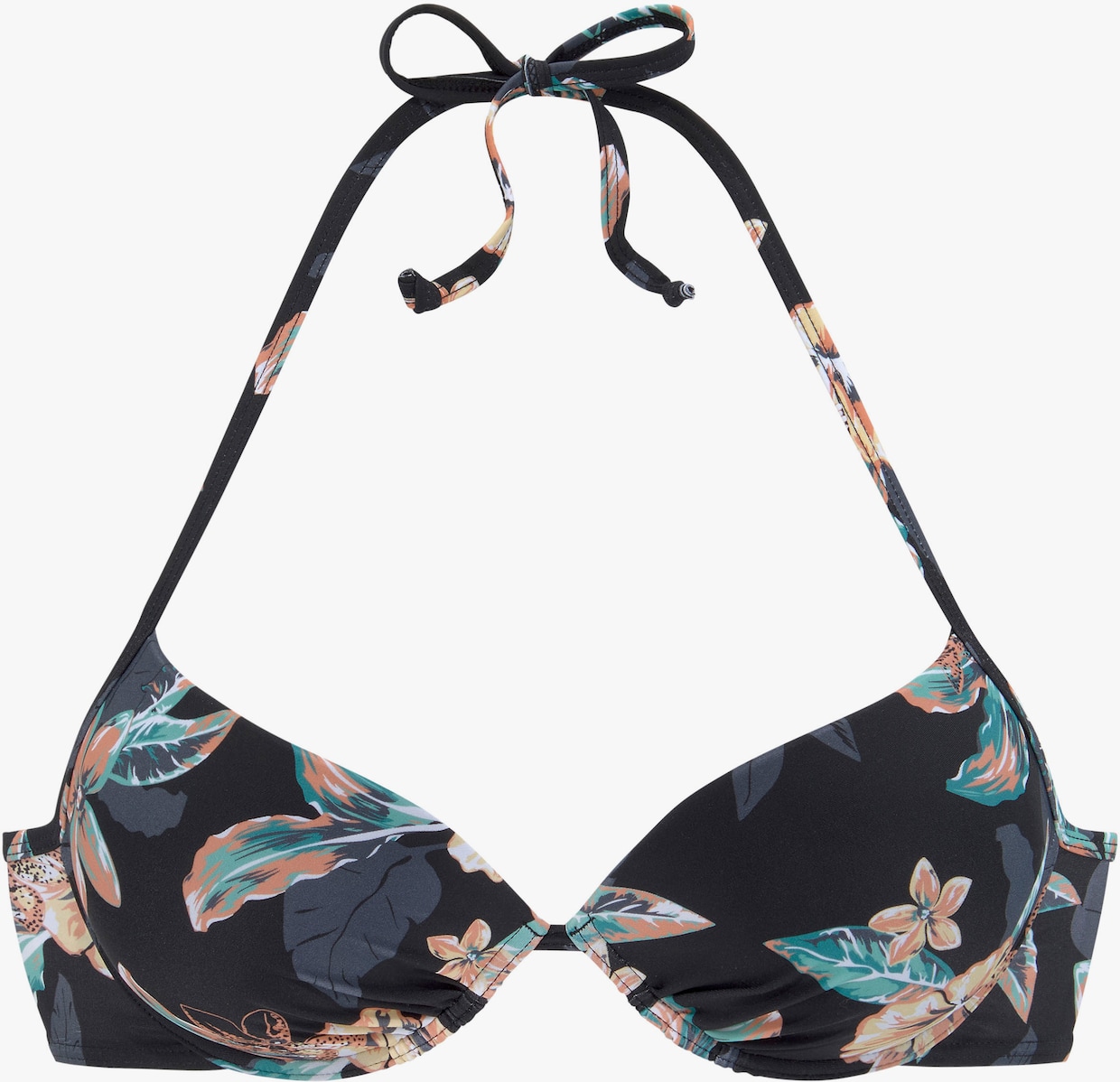 Venice Beach Push-Up-Bikini-Top - schwarz-bedruckt