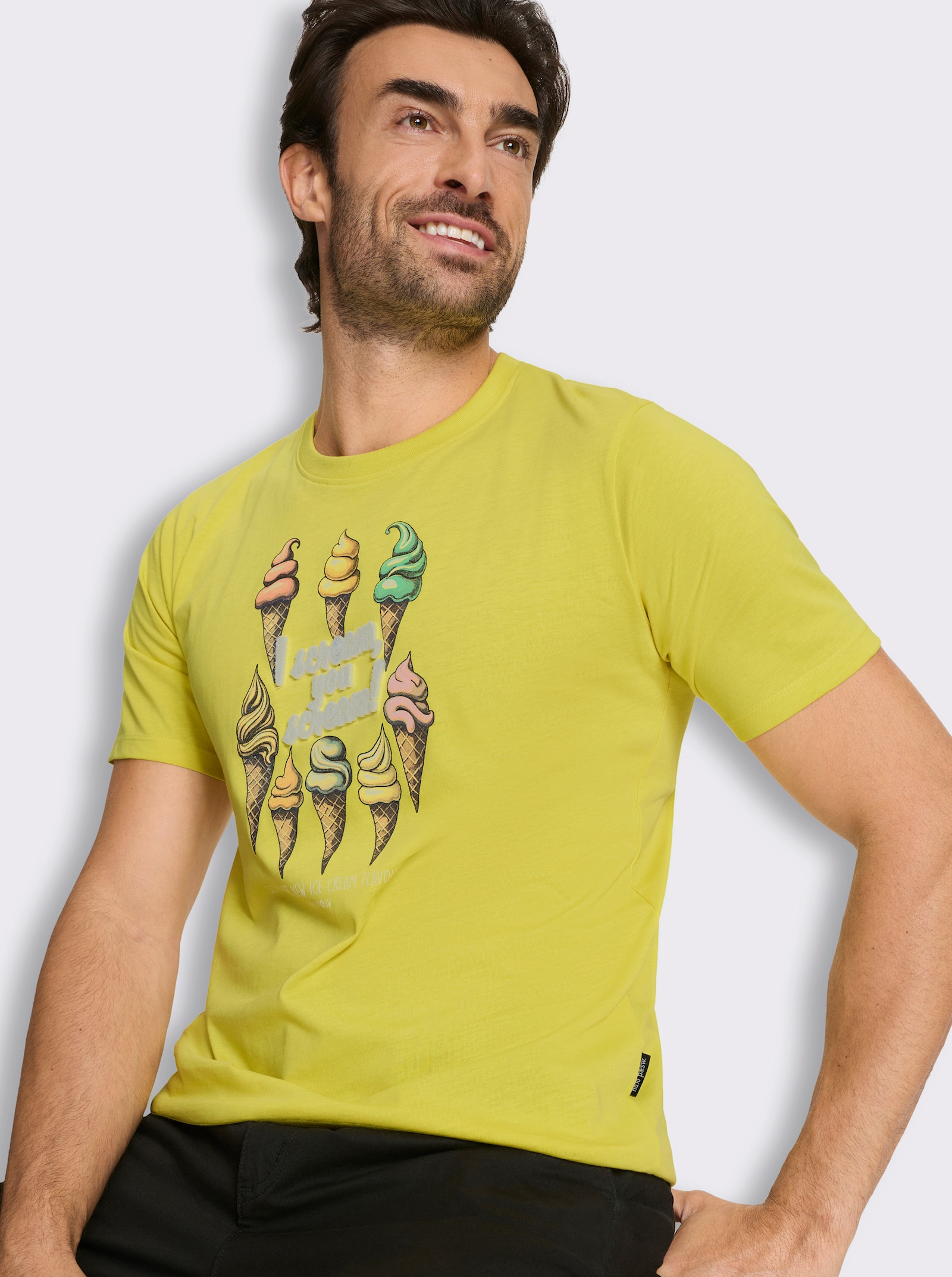 Hajo Kurzarmshirt mit Eiswaffel-Print, von Hajo - limone-bedruckt