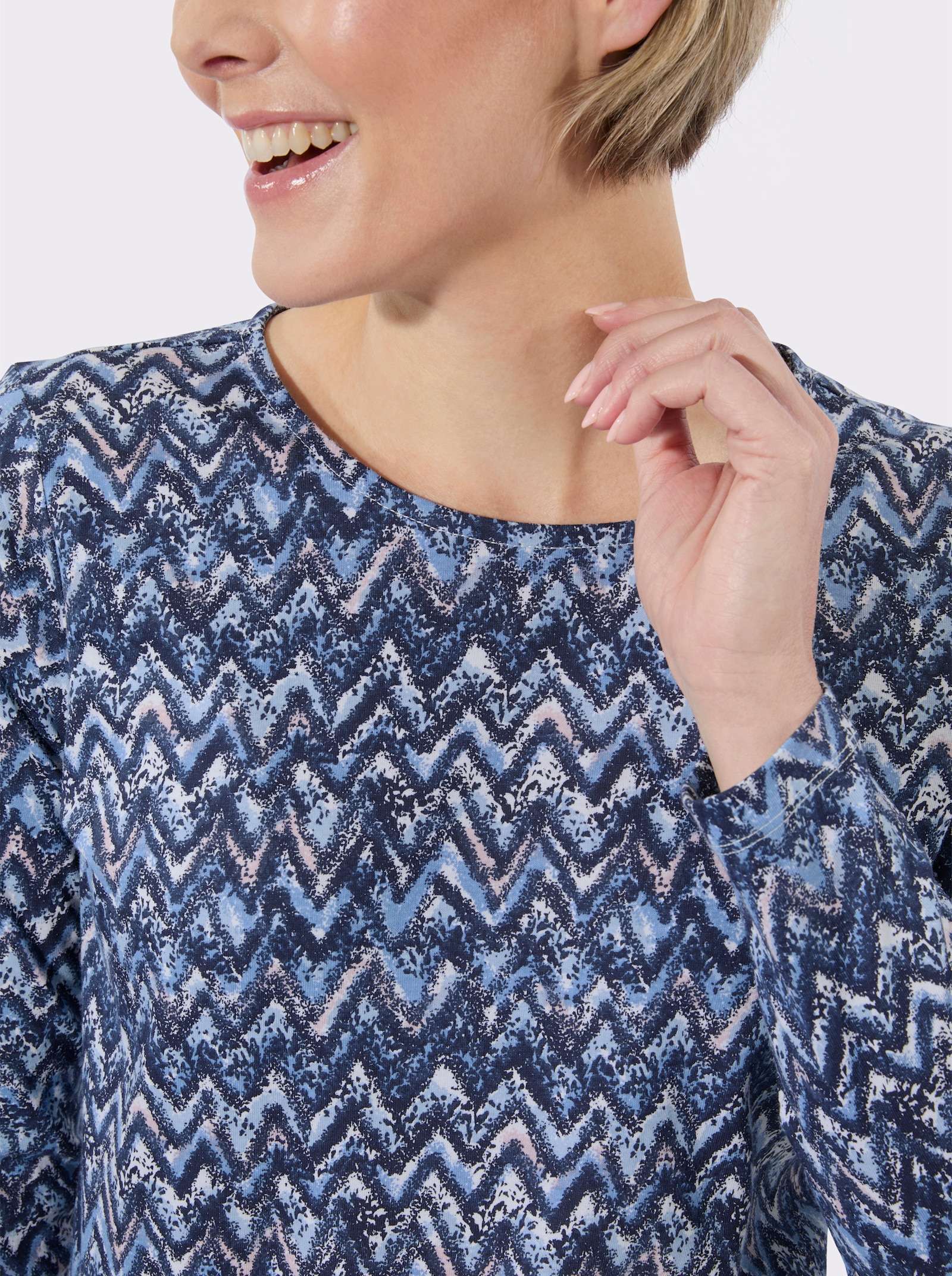 Shirt mit Grafik-Muster - marine-eisblau-bedruckt