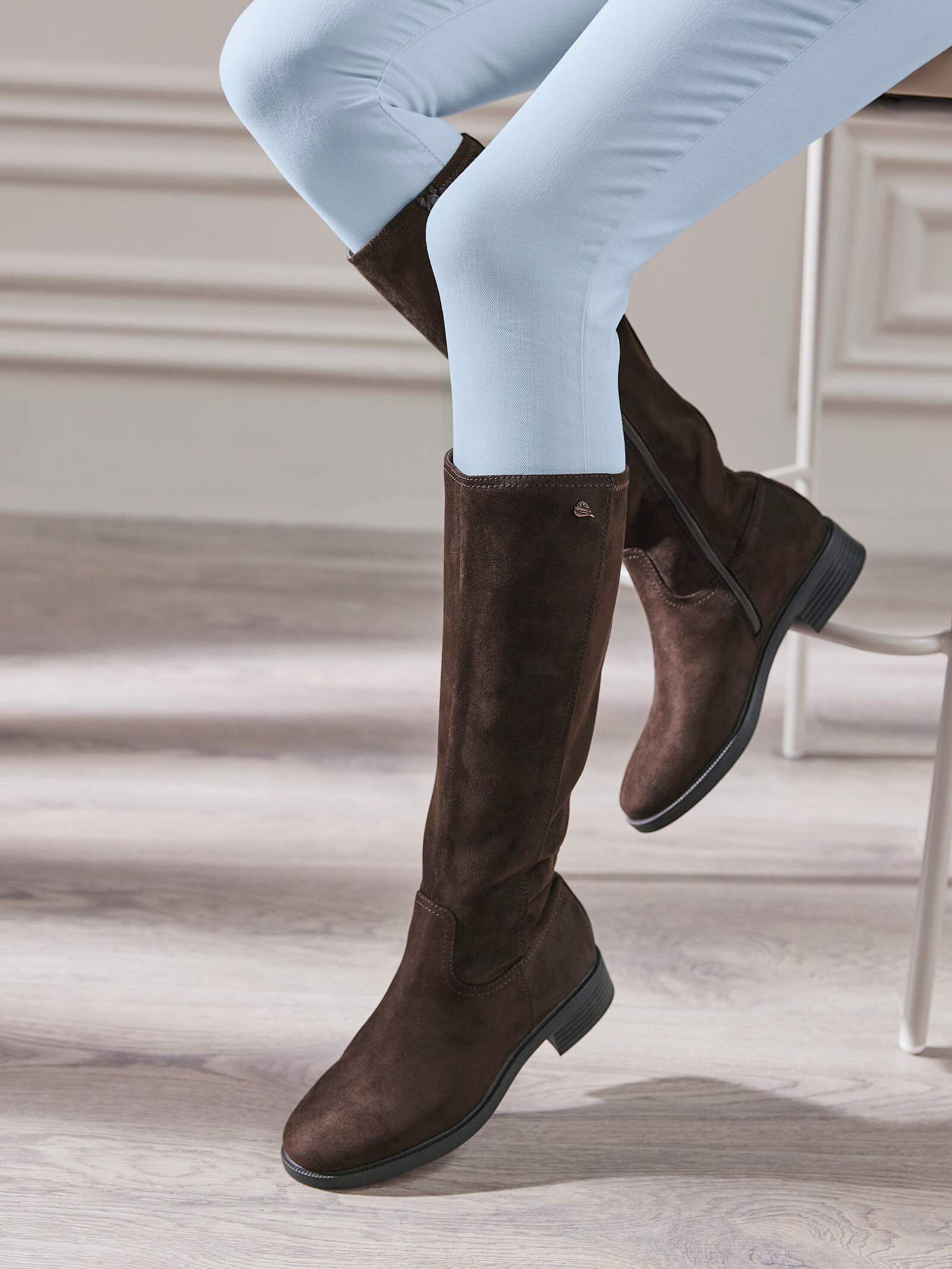 Jana Stiefel mit Stretch-Einsatz - schoko