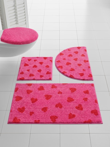 Grund Badematte - pink-rot-gemustert