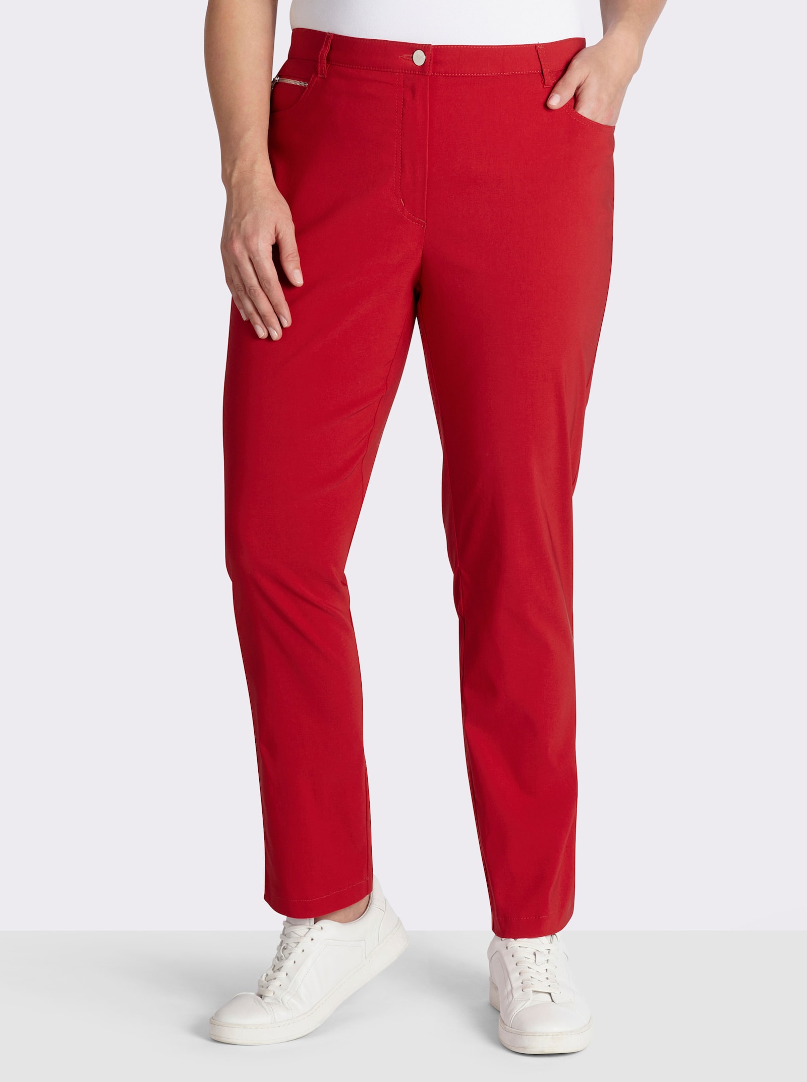 Stehmann Comfort line Stretch-Hose mit Zier-Taschen vorne - kirschrot