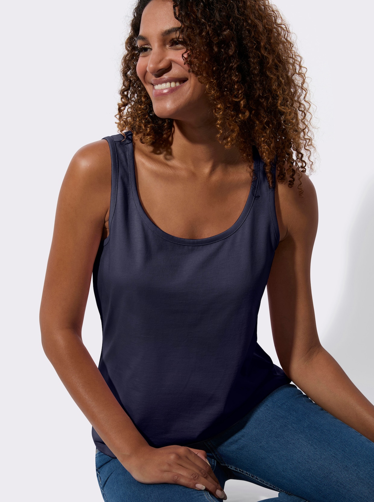 Shirttop - marine + ecru