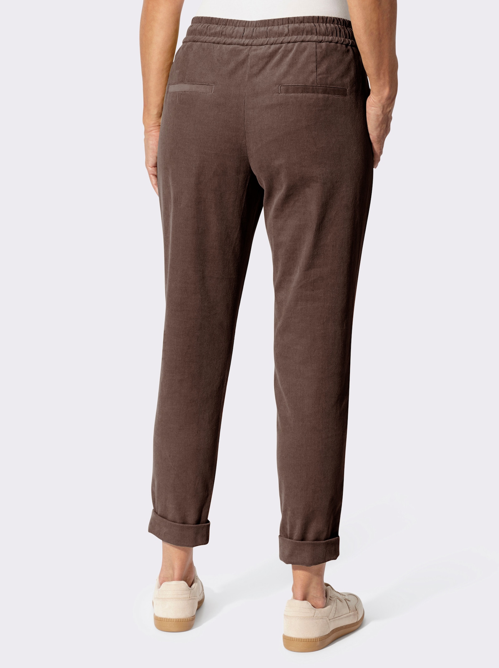 Cordhose mit Schlupfbund - schoko