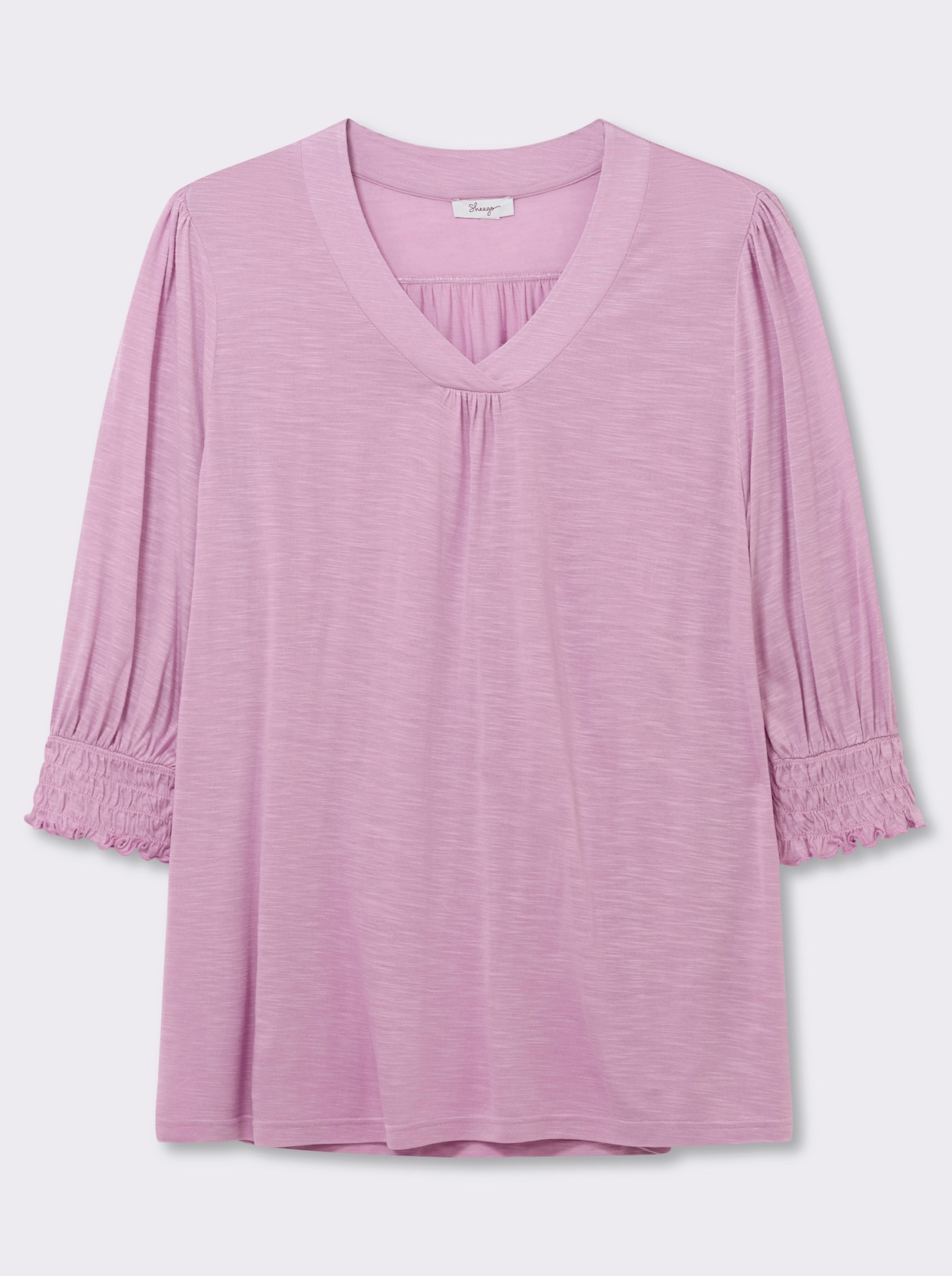sheego 3/4-Arm-Shirt in A-Linie, mit Ballonärmeln - orchidee