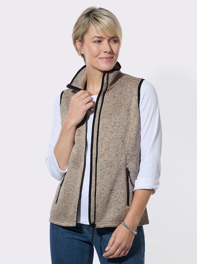 Fleeceweste mit Antipilling-Ausrüstung - beige-meliert