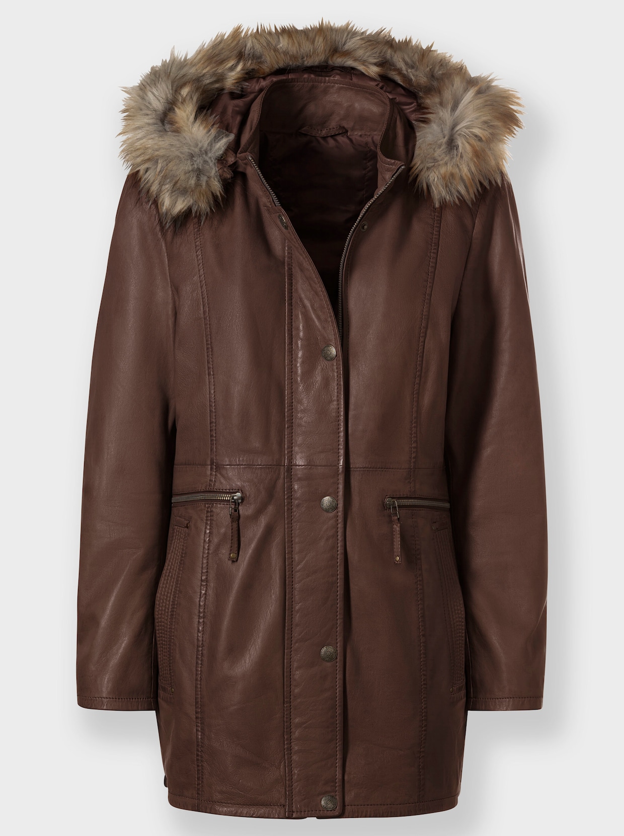 Leder-Jacke - cognac