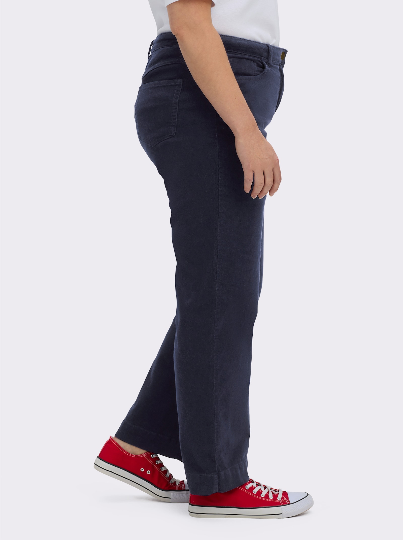 Cordhose mit breitem Saum - marine