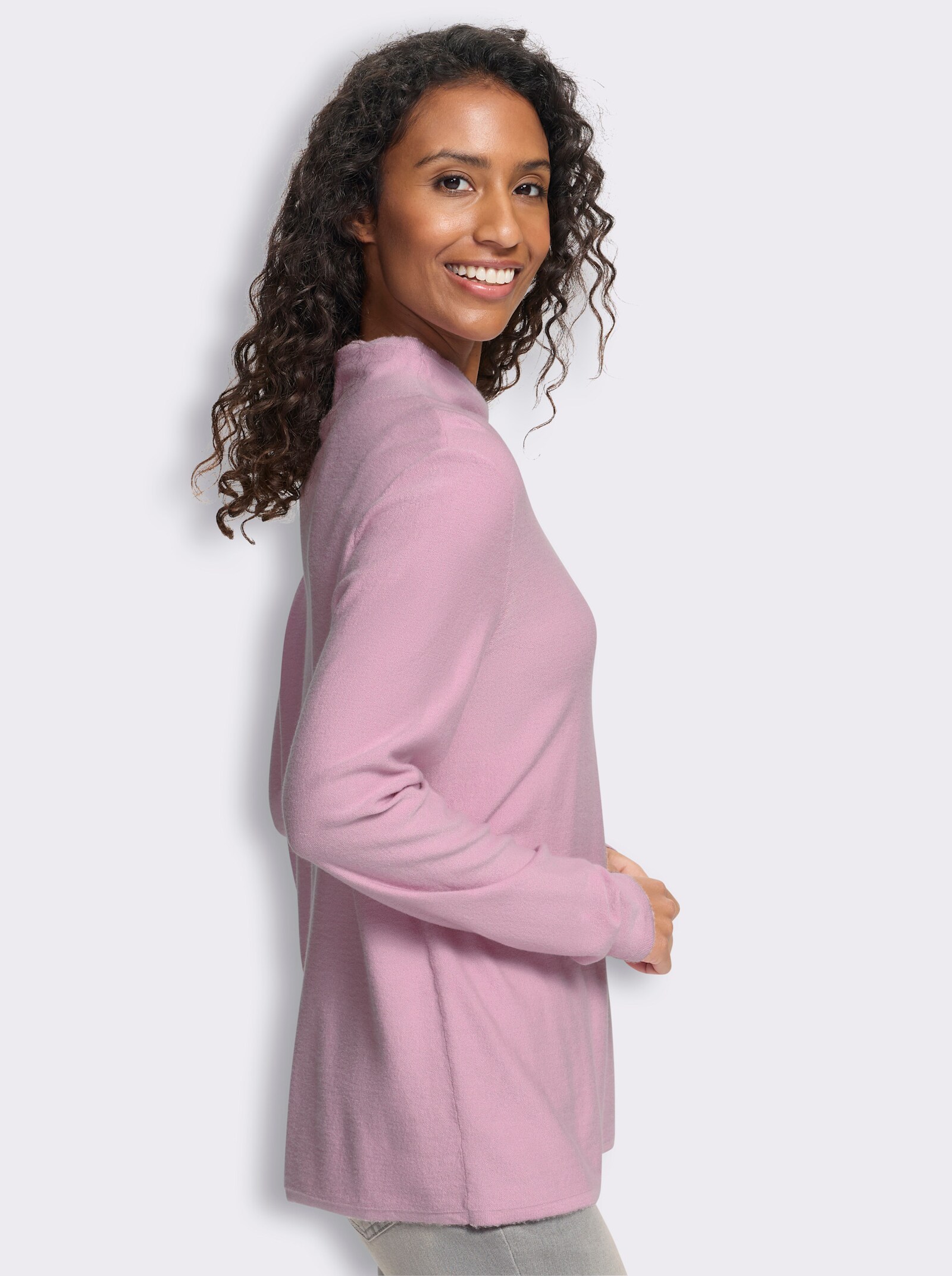 heine Stehkragenpullover mit Langarm - rosé