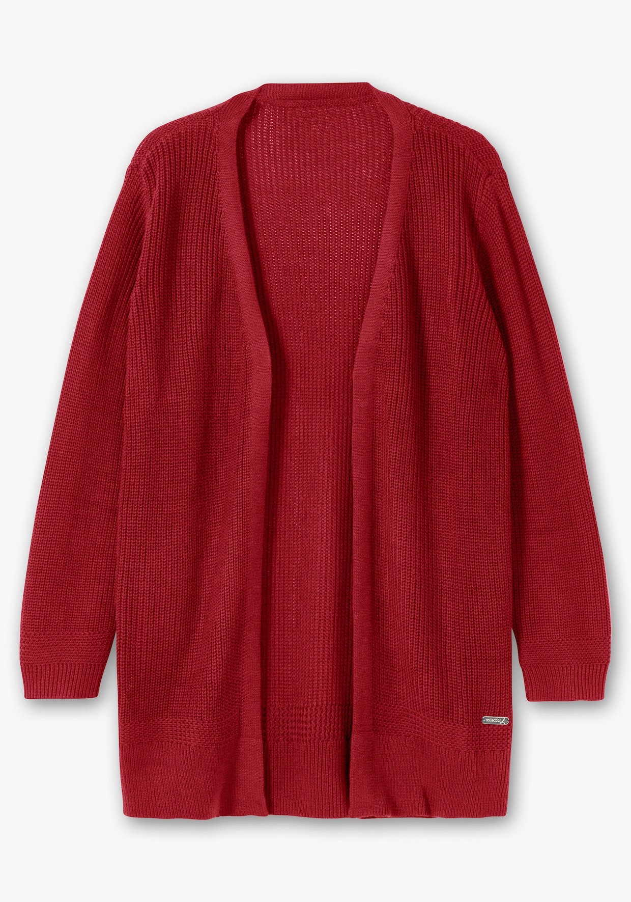 Longstrickjacke in passformgerechter Verarbeitung - rot