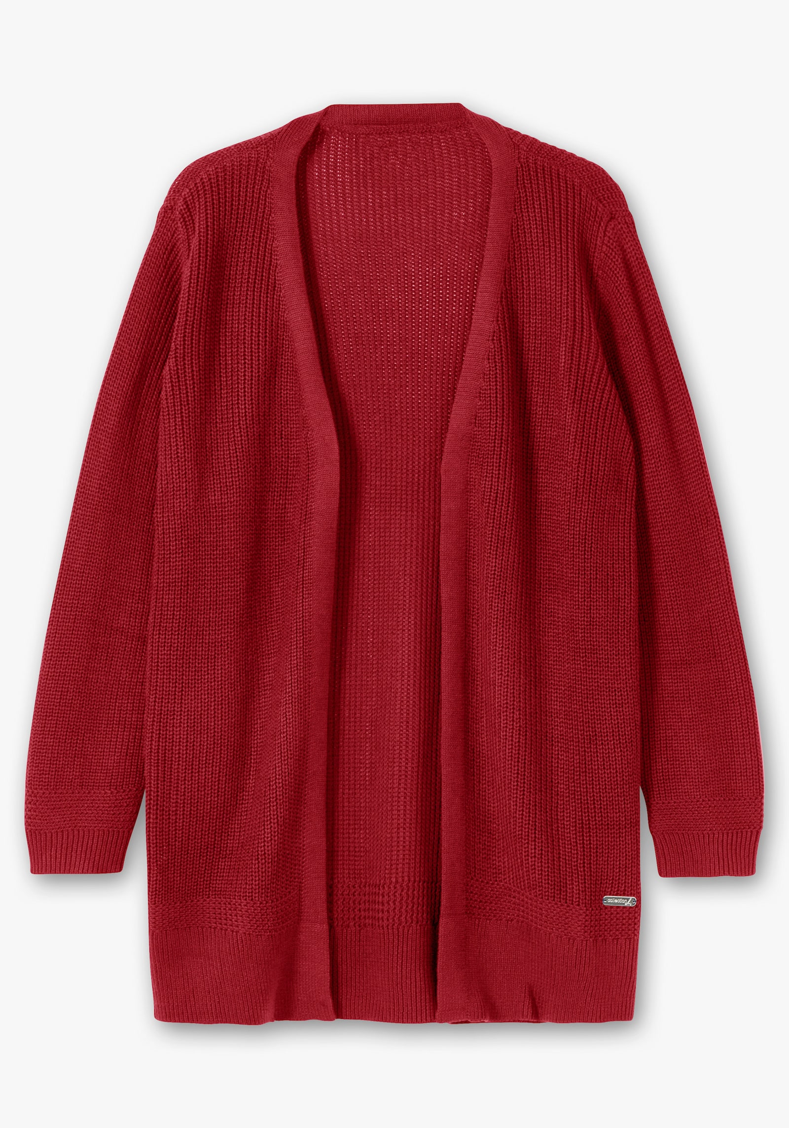 Longstrickjacke in passformgerechter Verarbeitung - rot