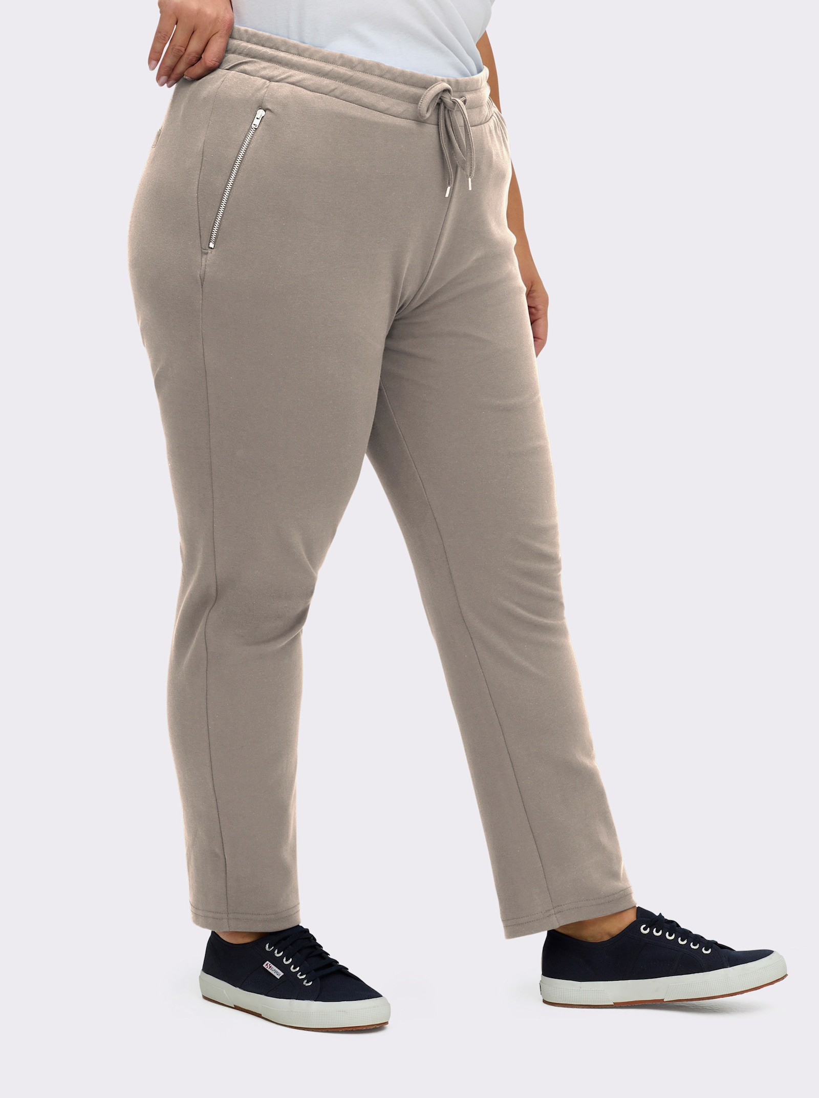 Jerseyhose mit Bindeband - sesam