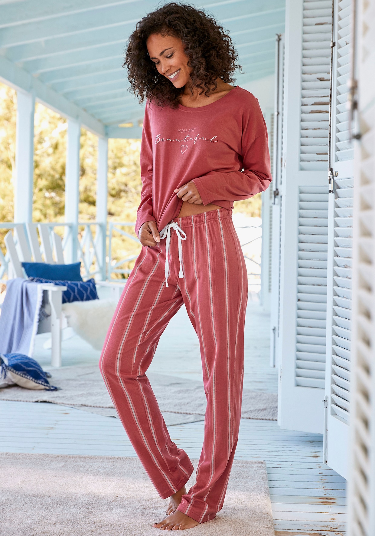 Vivance Dreams Pyjama - rood gestreept