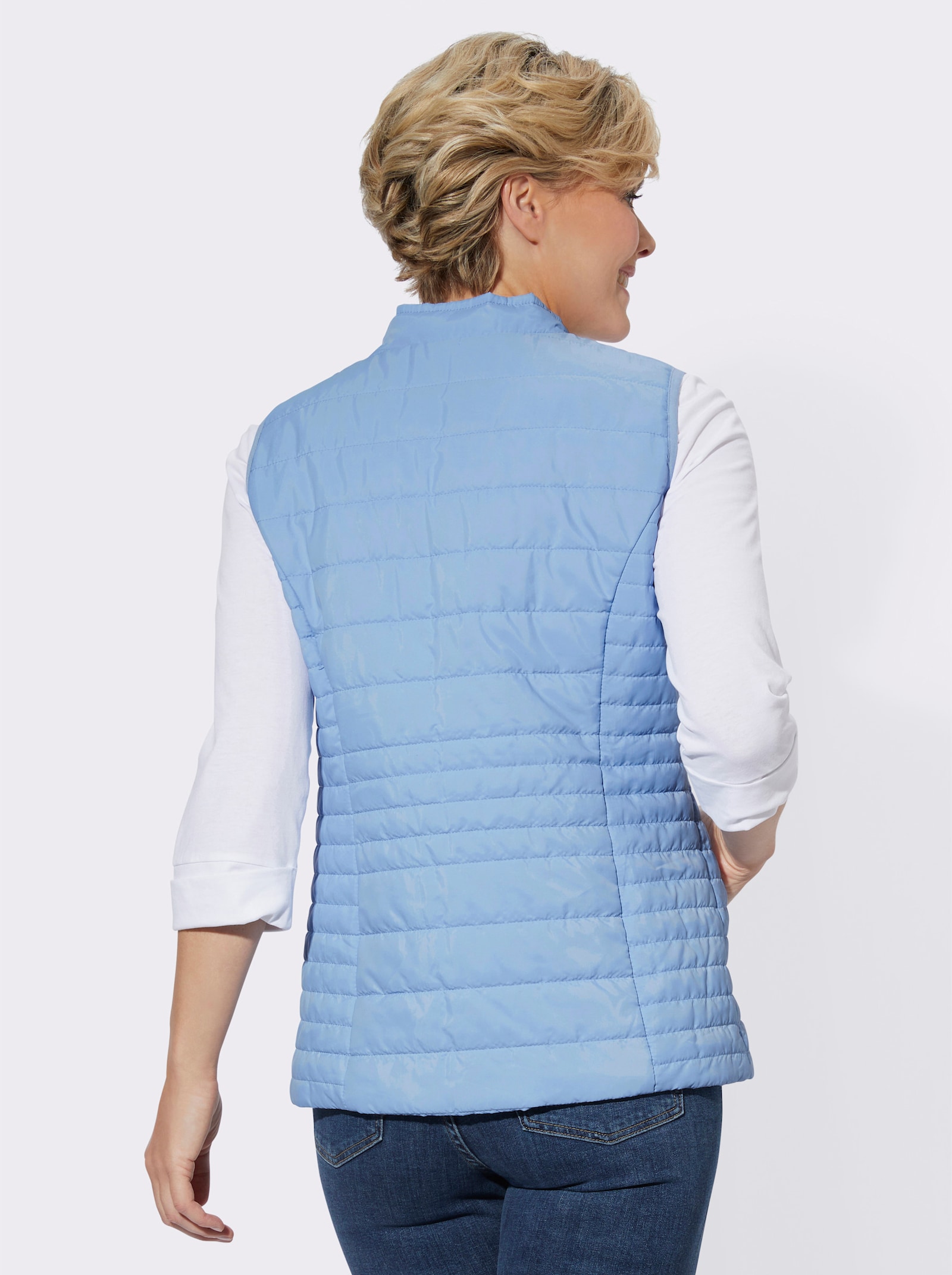 Steppweste mit Stehkragen - eisblau