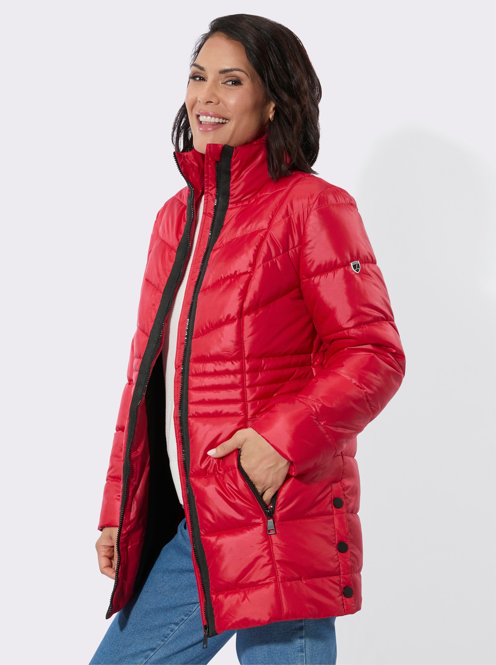 Winterjacke mit schmeichelnder Steppung - rot