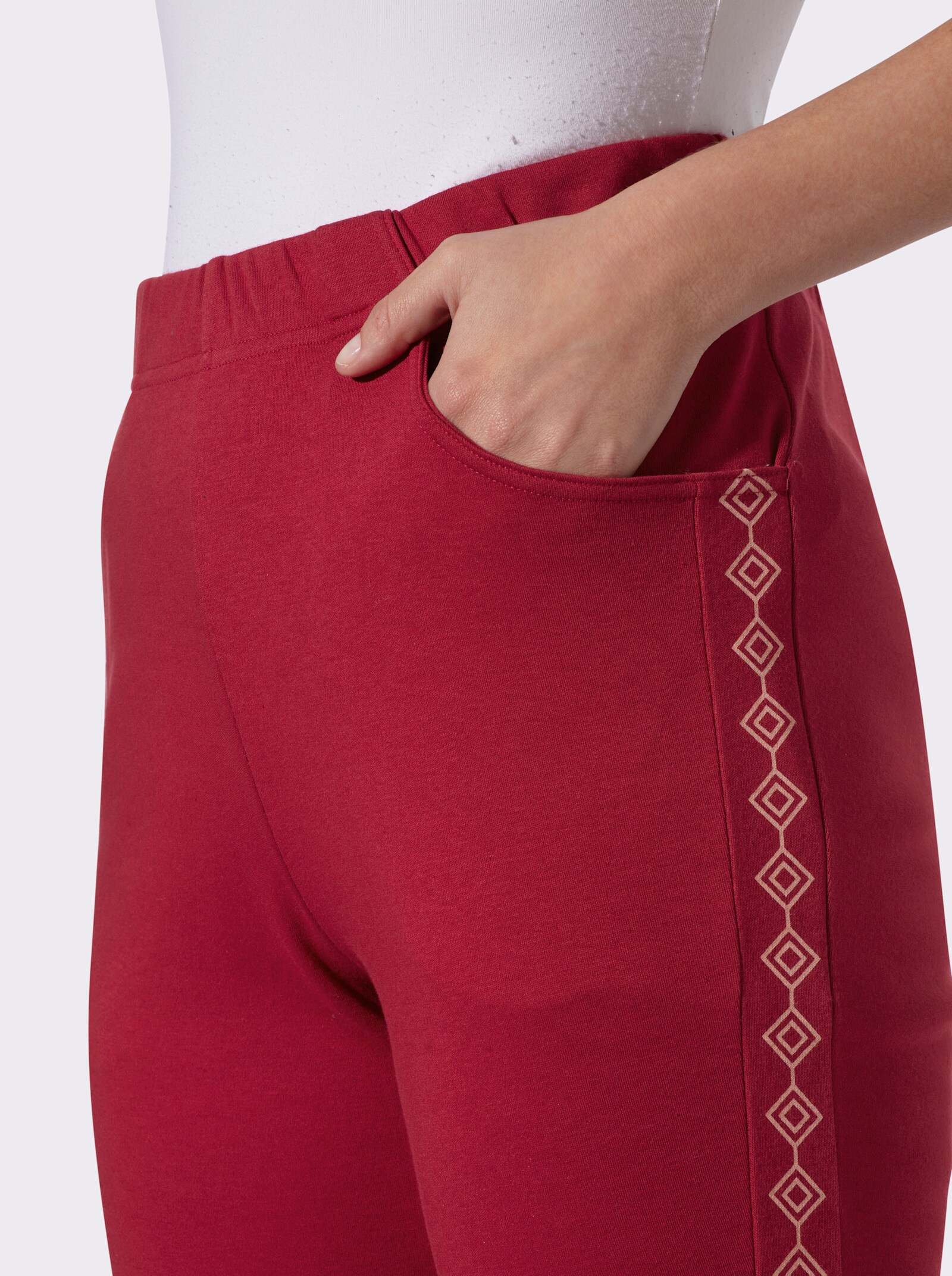 Jerseyhose mit figurfreundlichen Einsätzen - kirsche