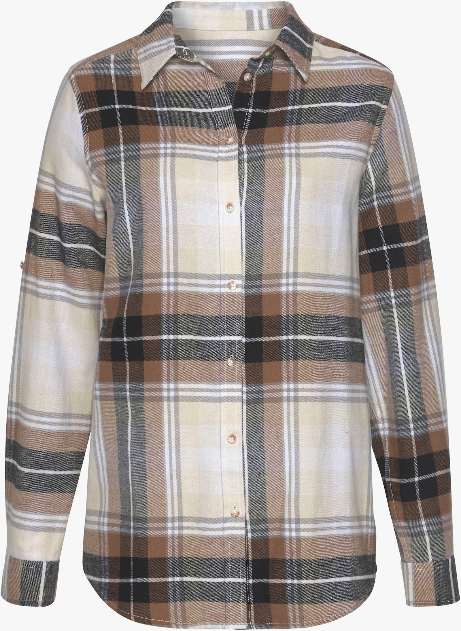 Buffalo Overhemdblouse - bruin/crème geruit