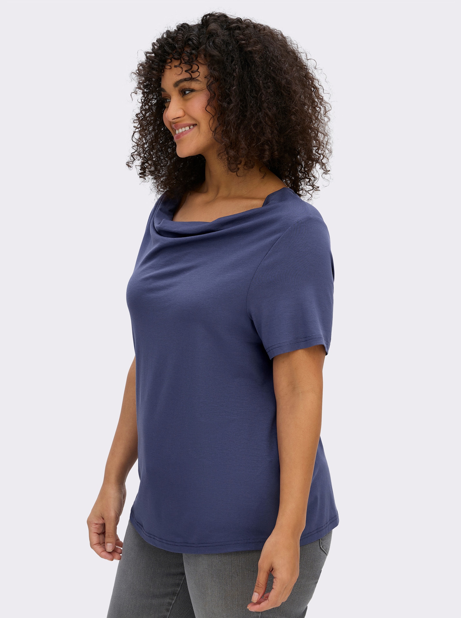 Wasserfallshirt mit kurzen Ärmeln - beere