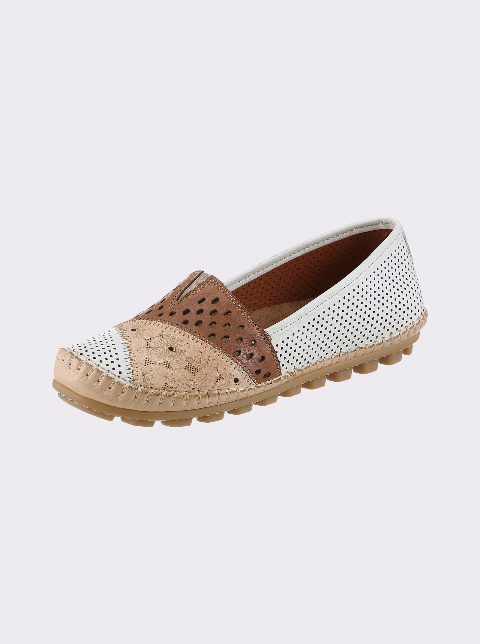 Gemini Slipper mit Cut-Outs - weiß