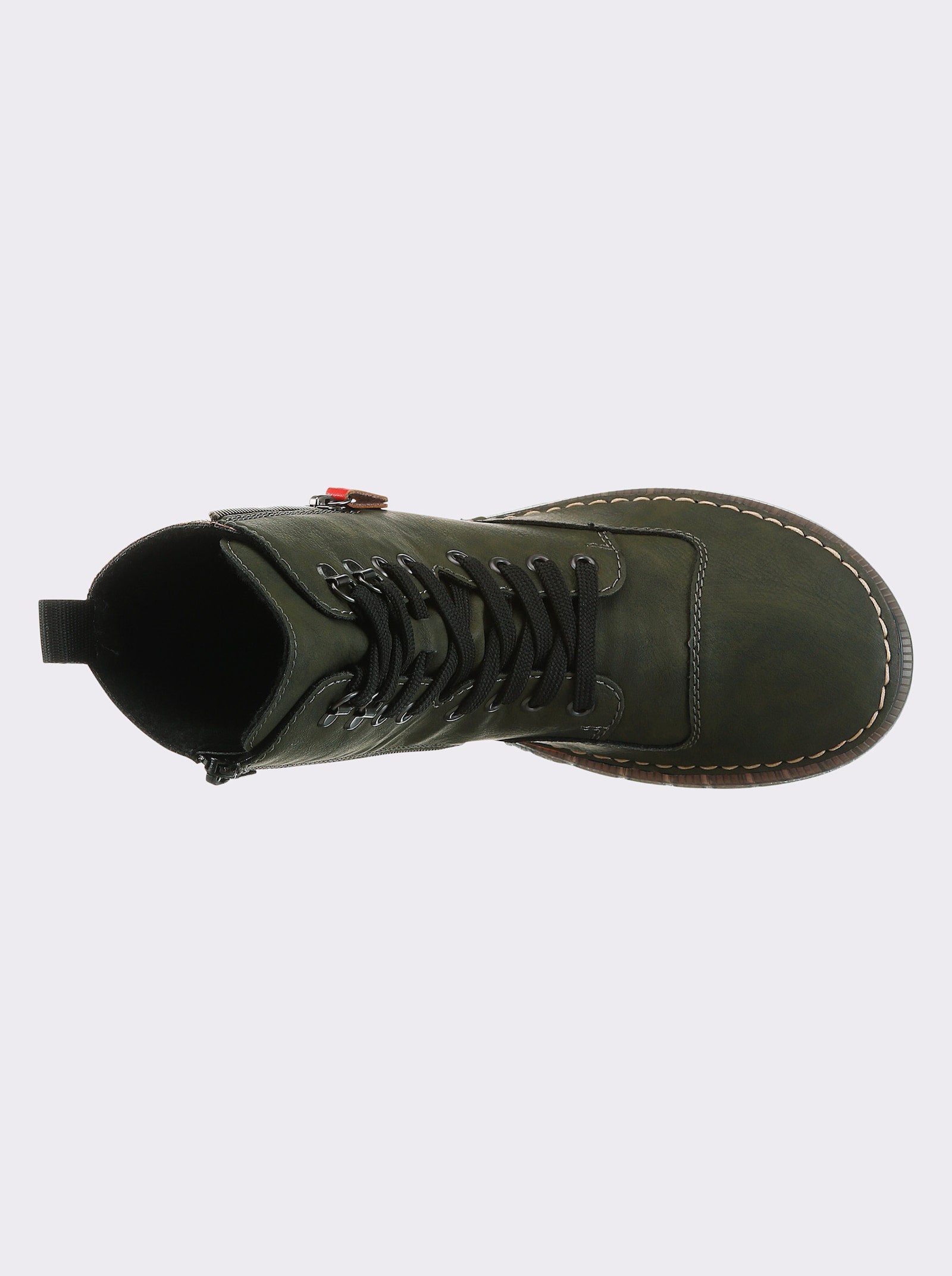 Rieker Schnürstiefel mit Kontrastnähten - khaki