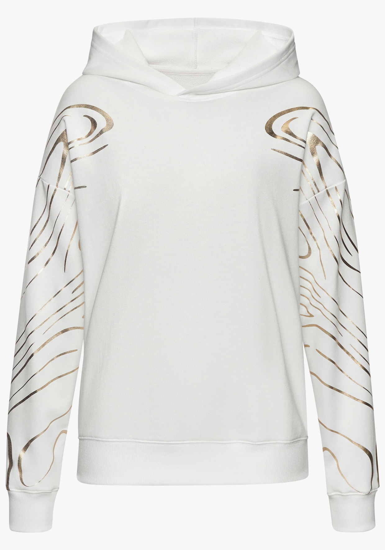 LASCANA ACTIVE Hoodie - wit, goud