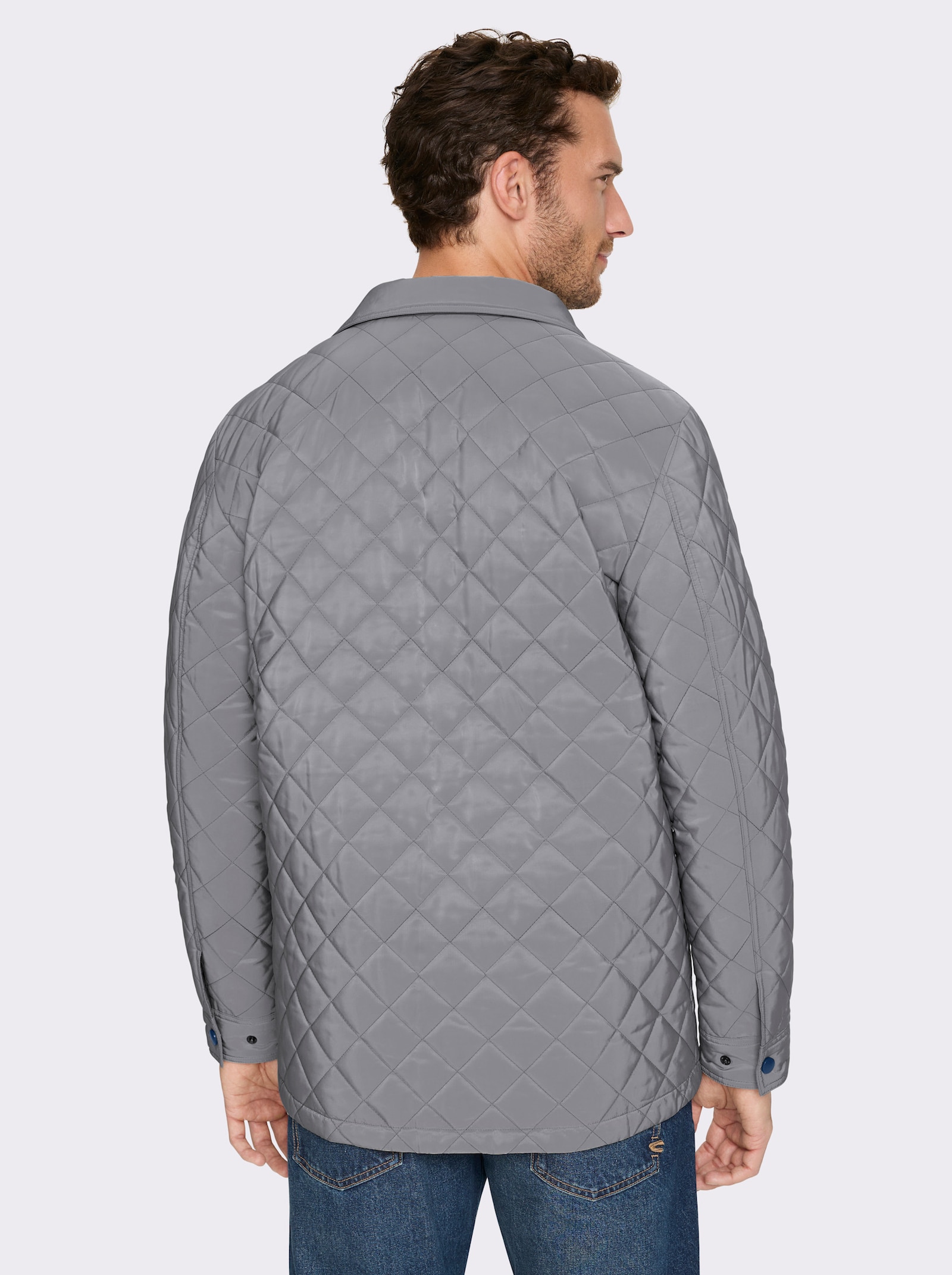 Marco Donati Steppjacke mit insgesamt 8 Taschen - steingrau