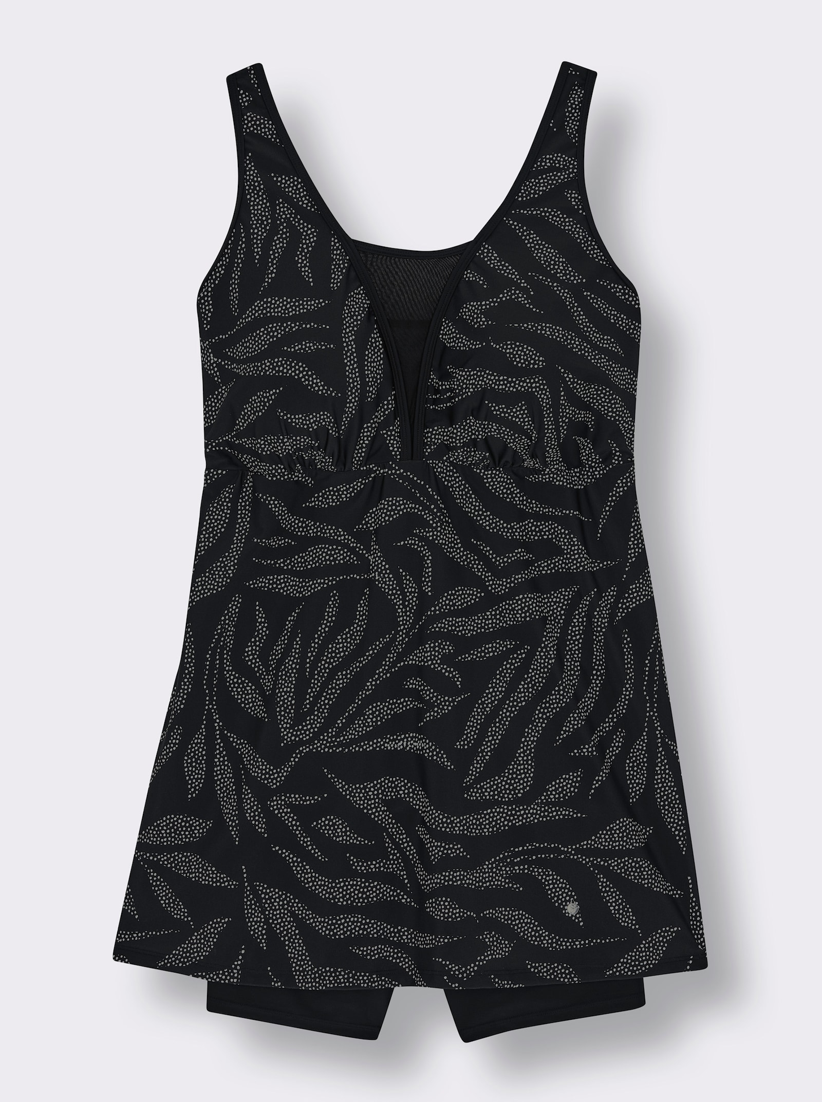 sheego Badekleid mit Pünktchenprint - schwarz-weiß-bedruckt