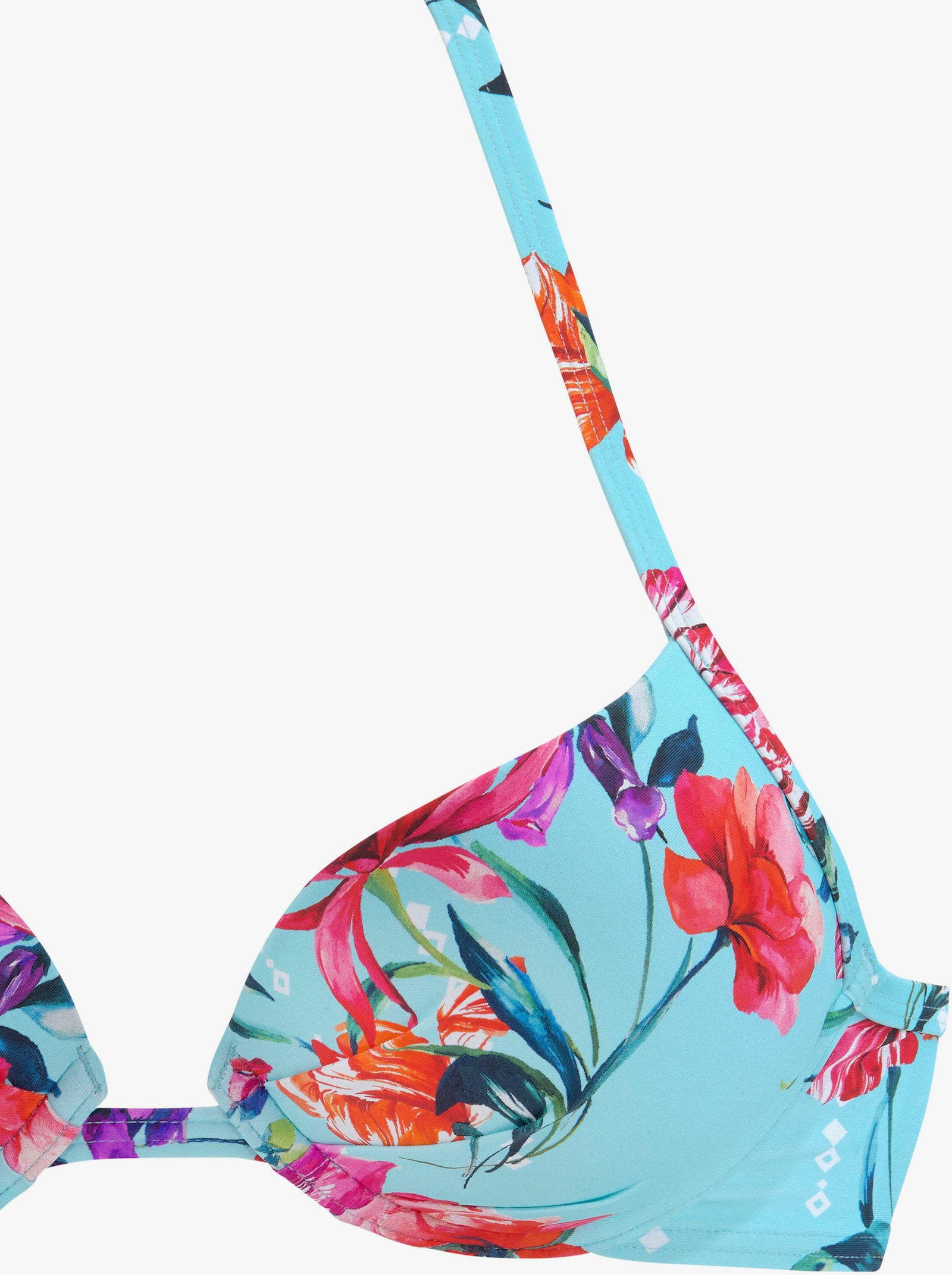 Sunseeker Push-Up-Bikini-Top - hellblau-bedruckt