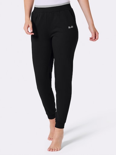 feel good Dehnbund-Hose mit Bündchen - schwarz-steingrau